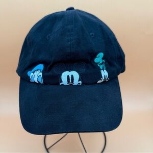 Disney Black Dad Cap Peek-a-Boo Comic Strip Mickey Mouse & Friends Adjustable